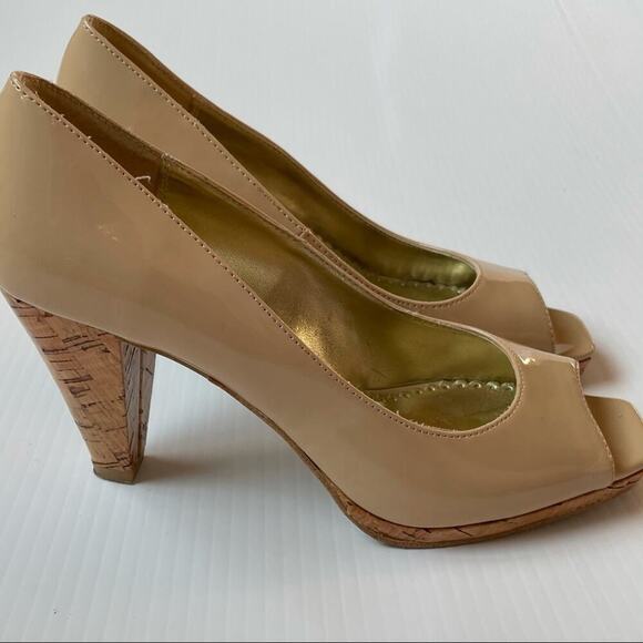 Rampage peep toe cork heel nude - Picture 7 of 12